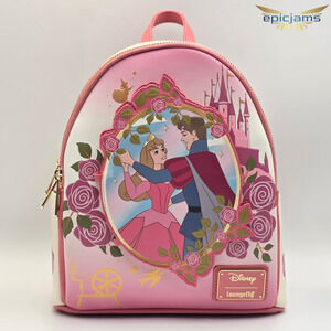 Loungefly Disney Sleeping Beauty Aurora Floral Magnetic Door Mini Backpack New